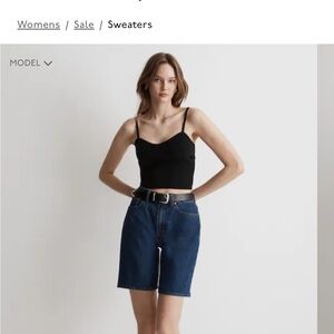 Black XS Corset-Detail Crop Sweater Tank